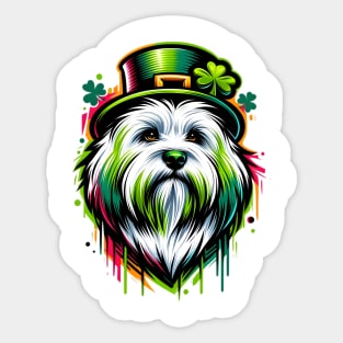 Coton de Tulear Enjoys Saint Patrick's Day Fest Sticker